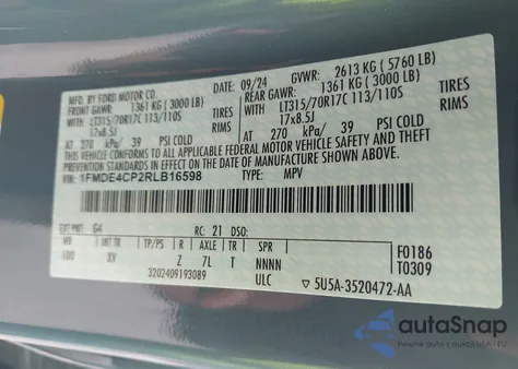 2024 Ford Bronco Heritage Edition from USA, damaged, VIN 1FMDE4CP2RLB16598